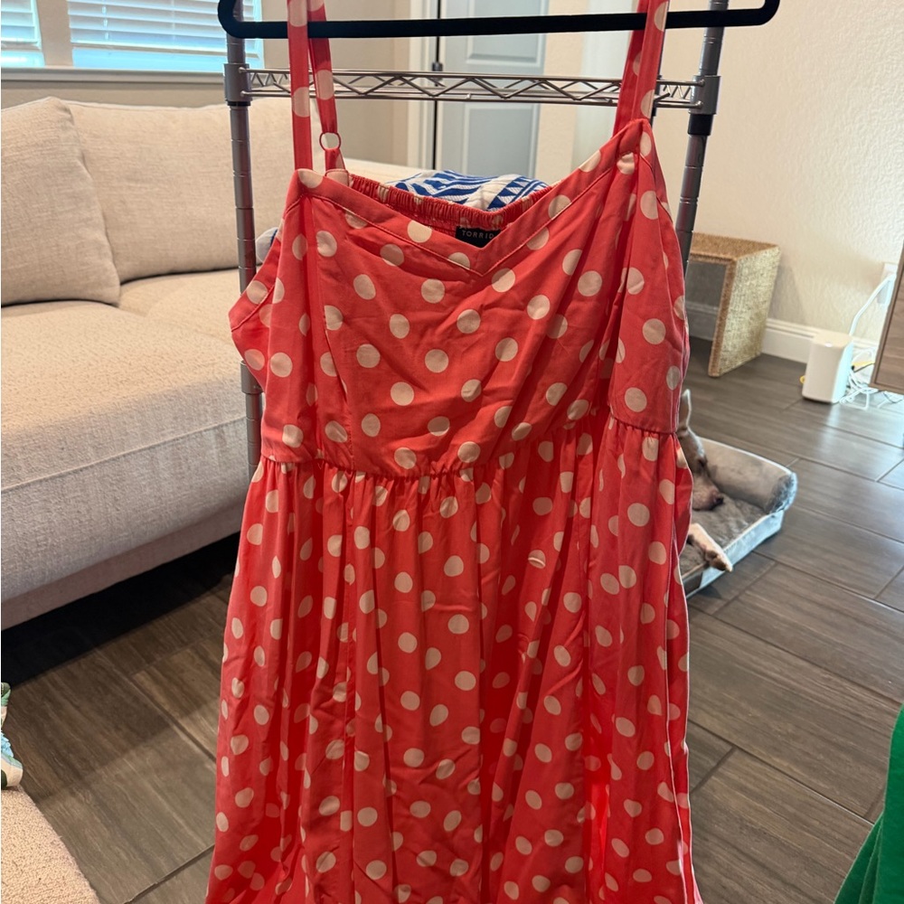 Coral Pink Polka Dot Sundress